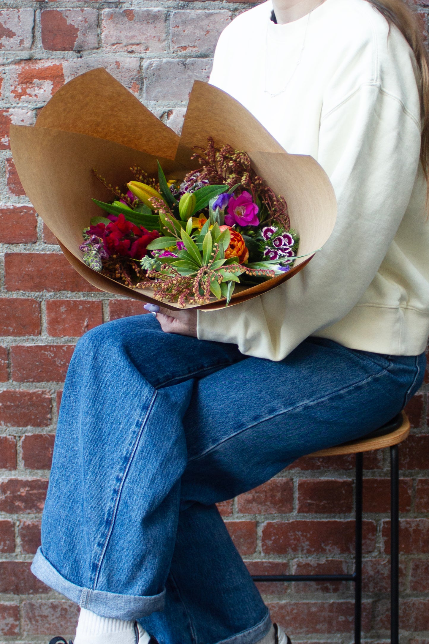 Classic wrapped medium bouquet, vibrant flowers for all occasions