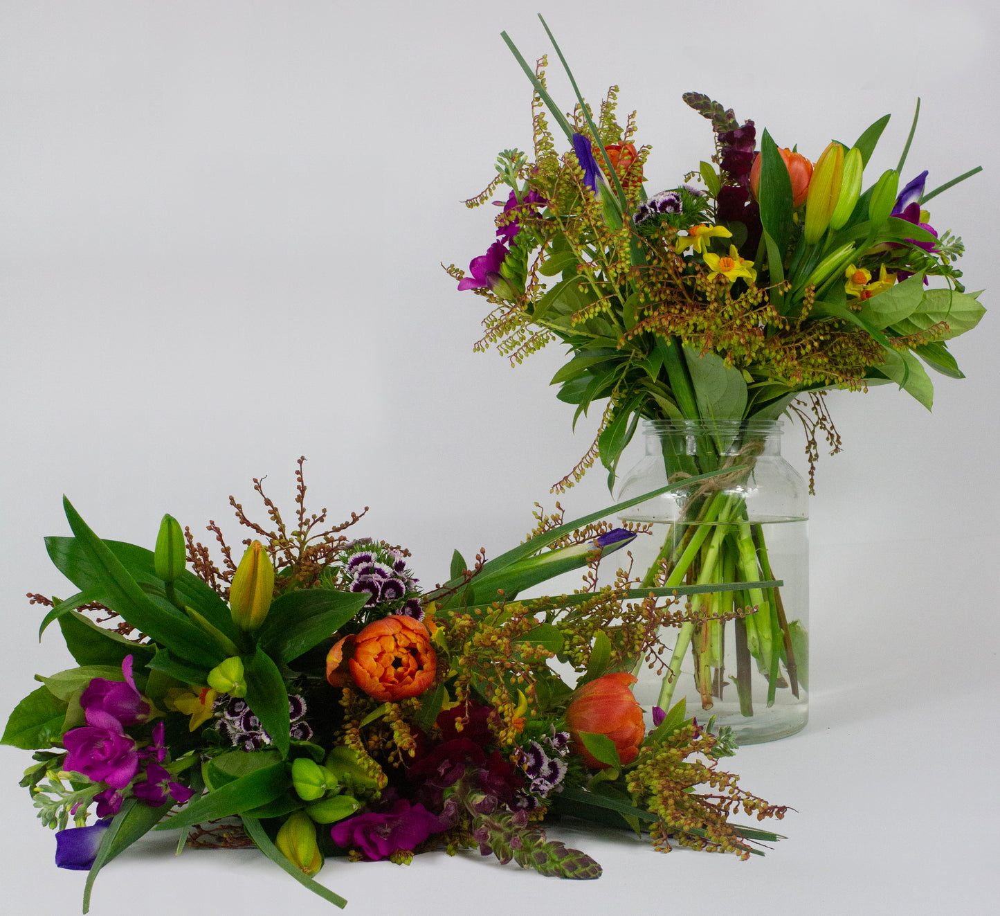 Medium bright bouquet with fresh colourful flowers, delivered across Wellington