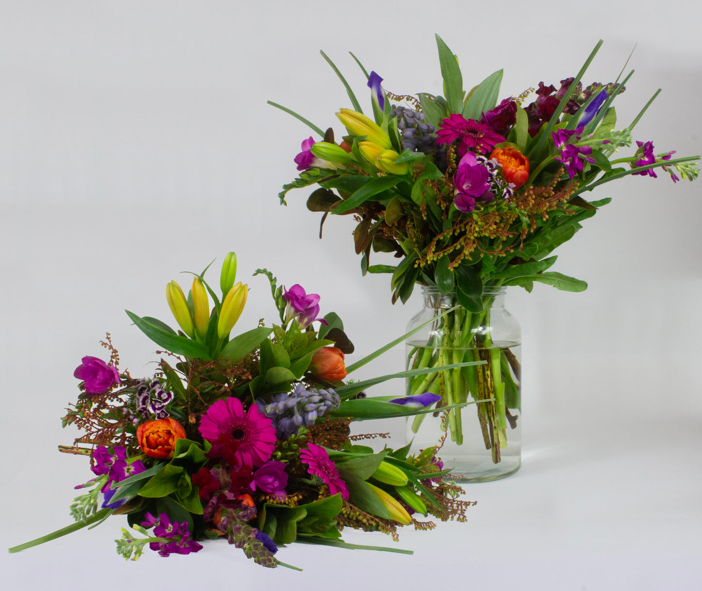 Large bright flower bouquet with seasonal mixed blooms, free delivery Wellington