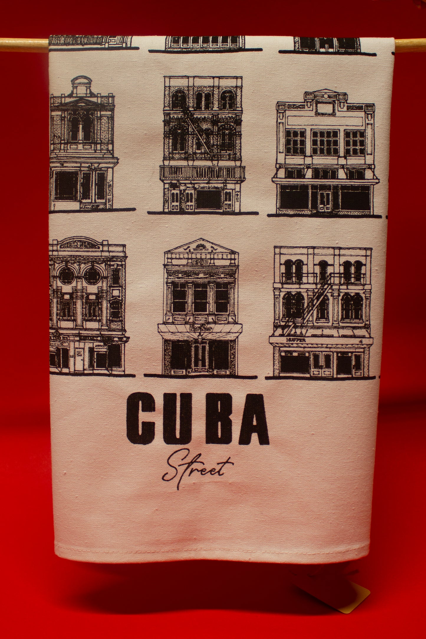 Josh Draws Houses Tea Towel Print – Cuba Street, Wellington