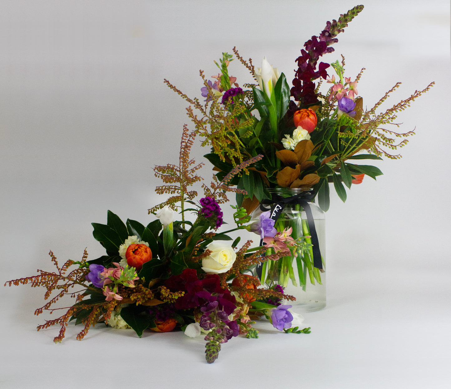 Large Florist’s Pick bouquet in a vase – $100 size, bright mixed seasonal flowers
