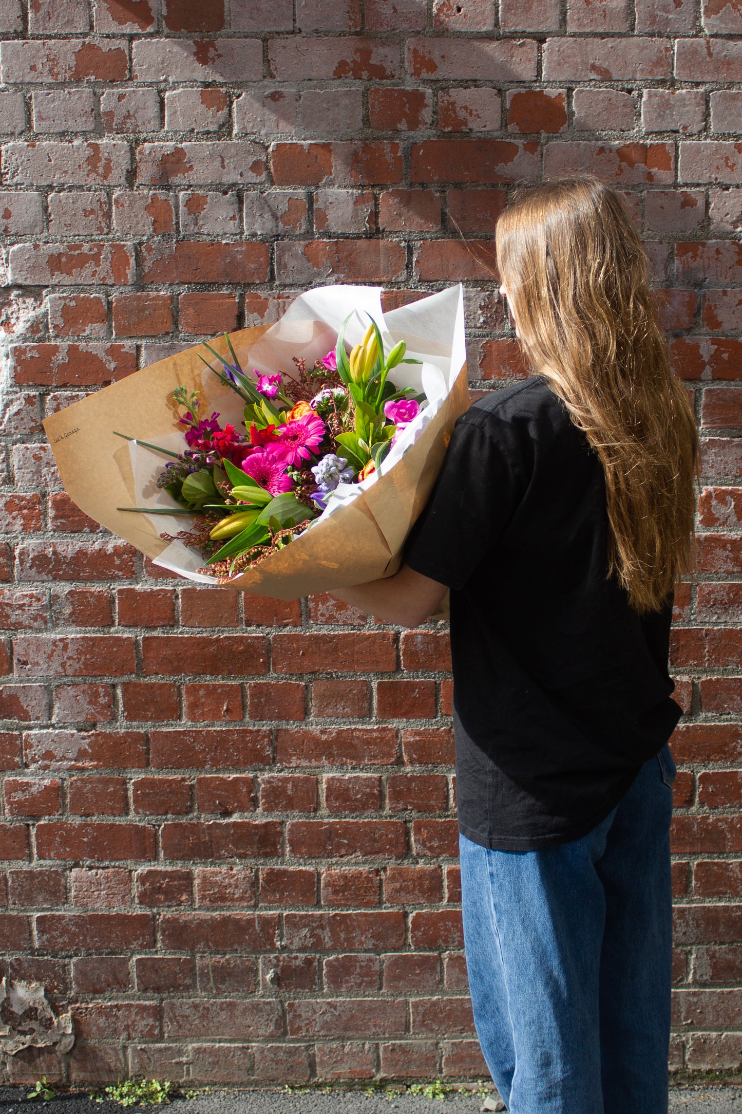 Large wrapped bright bouquet, premium flowers, hand-crafted in Wellington