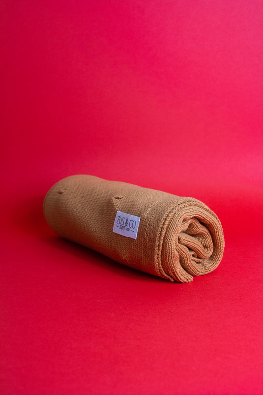 Zus and Co - Knit Blanket, Autumn Rust