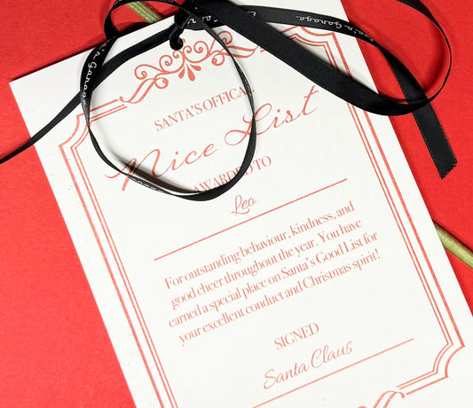 Santa's Nice List Personalised Card