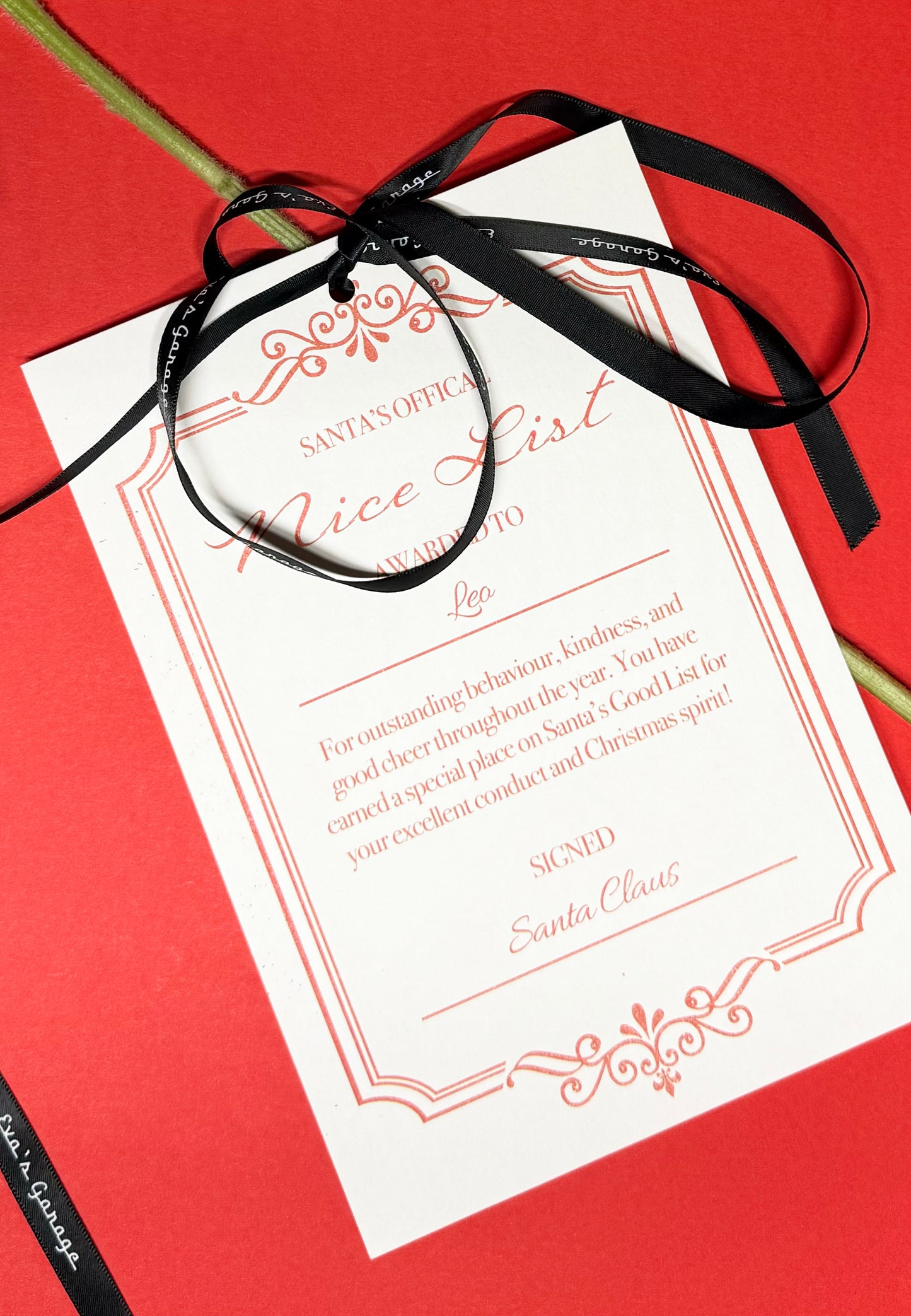 Santa's Nice List Personalised Card